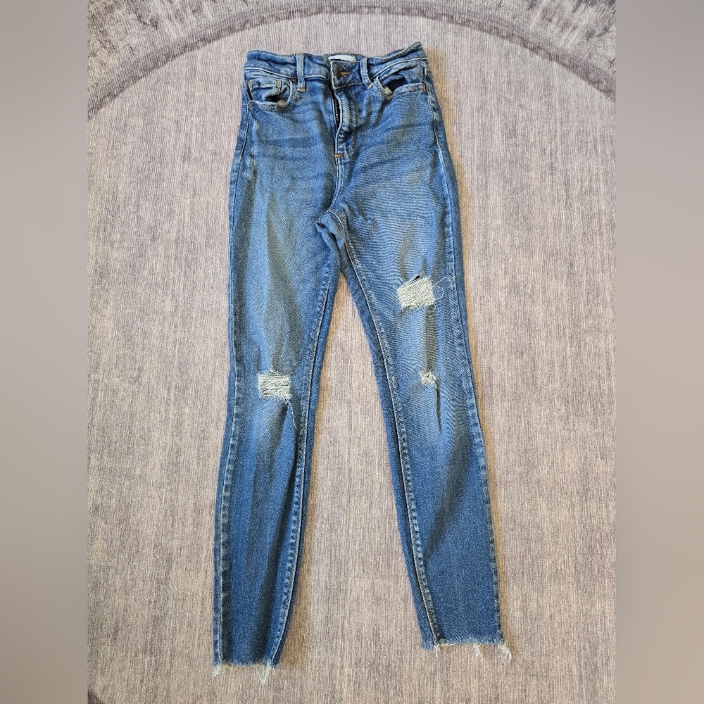 Classic Blue Distressed Women's Jeans